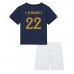 Billige Frankrig Theo Hernandez #22 Børnetøj Hjemmebanetrøje til baby VM 2022 Kortærmet (+ korte bukser)